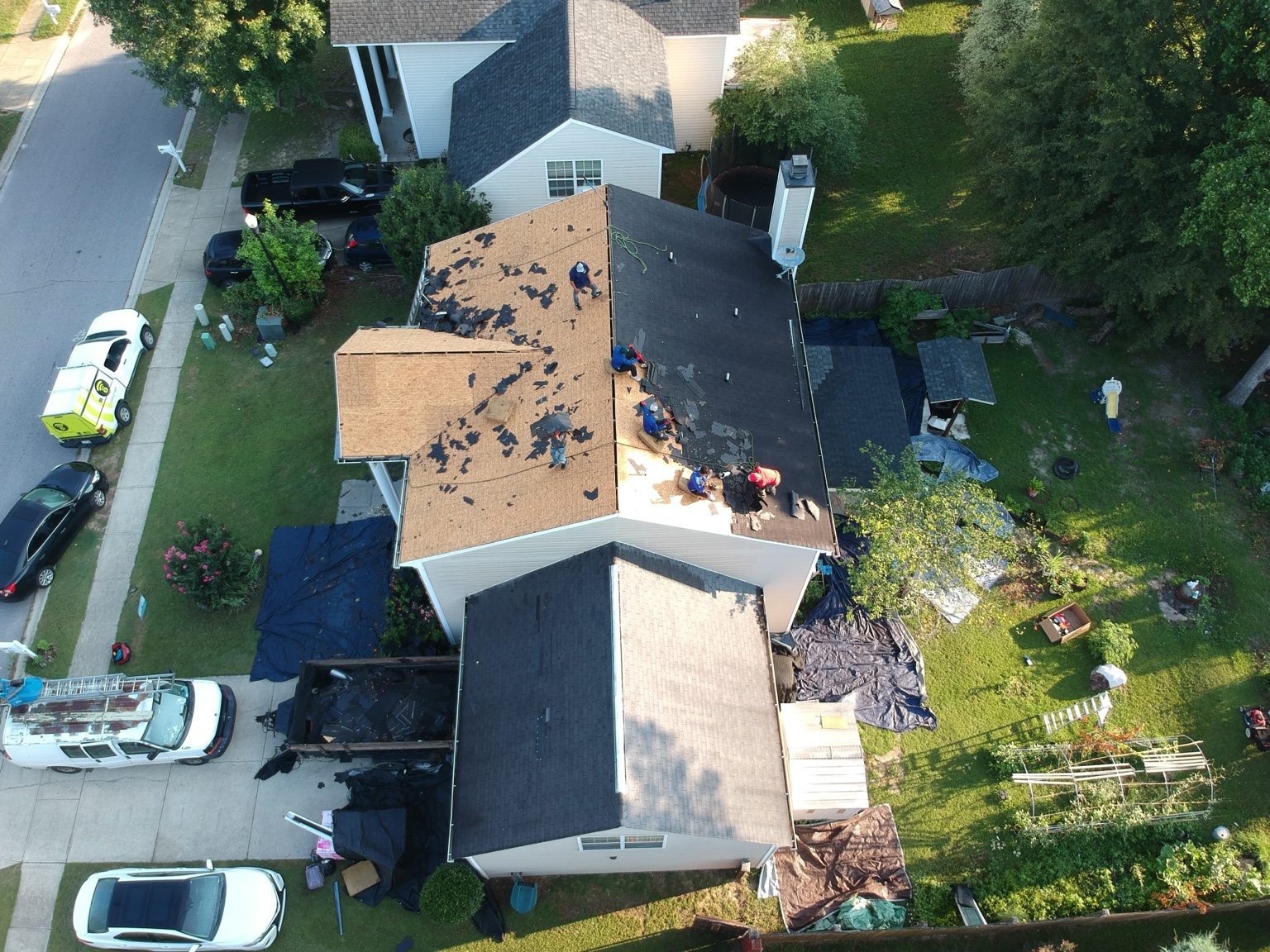 Roof replacement in progress by United Roofing